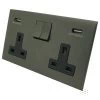 Double 13 Amp Socket with 2 USB A Charging Ports