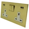 Double 13 Amp Socket with 2 USB A Charging Ports : White Trim