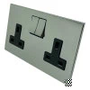 Double 13 Amp Socket : Black Trim