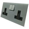 Double 13 Amp Socket : Black Trim