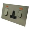 45 Amp Double Pole Switch with 13 Amp Socket : Black Trim