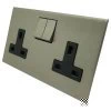 Double 13 Amp Socket : Black Trim