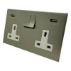 Double 13 Amp Socket with 2 USB A Charging Ports : White Trim