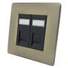 2 Gang RJ45 Cat5e Socket - Cat5 and Cat6 available on request - Black Trim