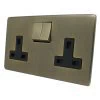 Double 13 Amp Socket - Black Trim