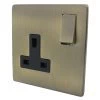 Single 13 Amp Socket - Black Trim