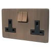 Double 13 Amp Socket - Black Trim