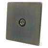 Single Isolated TV | Coaxial Socket - Black Trim