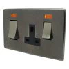 45 Amp Double Pole Switch with 13 Amp Socket - Black Trim