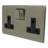 Double 13 Amp Socket - Black Trim