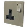 Single 13 Amp Socket - Black Trim