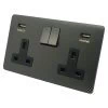 Double 13 Amp Socket with 2 USB A Charging Ports