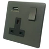 Single 13 Amp Socket with USB A Charging Port