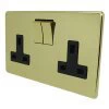 Double 13 Amp Socket - Black Trim