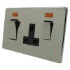 45 Amp Double Pole Switch with 13 Amp Socket - Black Trim