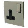 Single 13 Amp Socket - Black Trim