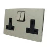 Double 13 Amp Socket - Black Trim