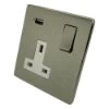 Single 13 Amp Socket with USB A Charging Port - White Trim