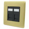 2 Gang RJ45 Cat5e Socket - Cat5 and Cat6 available on request - Black Trim