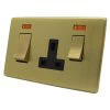 45 Amp Double Pole Switch with 13 Amp Socket - Black Trim