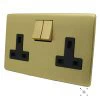 Double 13 Amp Socket - Black Trim