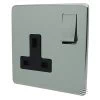 Single 13 Amp Socket - Black Trim