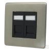 2 Gang RJ45 Cat5e Socket - Cat5 and Cat6 available on request - Black Trim