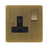 Single 13A Plug Socket: Black Insert