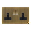 Double 13A Plug Socket: Black Insert