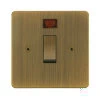 20 Amp Double Pole Switch with Neon: Black Insert