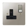 Single 13A Plug Socket: Black Insert