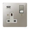 Single Socket with USB charger - White Trim