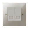 2 Gang Master Telephone Socket: White Insert