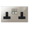 Double 13A Plug Socket: Black Insert