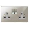 Double 13A Plug Socket: White Insert