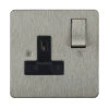 Single 13A Plug Socket: Black Insert