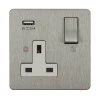 Single Socket with USB charger - White Trim