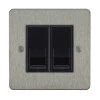 2 Gang Master Telephone Socket: Black Insert