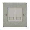 2 Gang Master Telephone Socket: White Insert