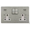 Double Socket with 2 USB chargers - 1 USB for Tablet | Phone Charging and 1 Phone Charging Socket - White Trim 