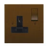 Single 13 Amp Switched Socket: Black Insert