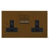 Twin 13 Amp Switched Socket: Black Insert