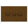 3 Gang 100W 2 Way LED (Trailing Edge) Dimmer (Min Load 1W, Max Load 100W)