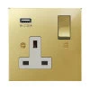 Single Socket with USB charger - White Trim