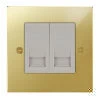 2 Gang Master Telephone Socket: White Insert