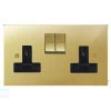 Double 13A Plug Socket: Black Insert