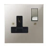 Single 13A Plug Socket: Black Insert