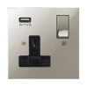 Single Socket with USB charger - Black Trim