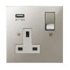 Single Socket with USB charger - White Trim