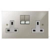 Double 13A Plug Socket: White Insert